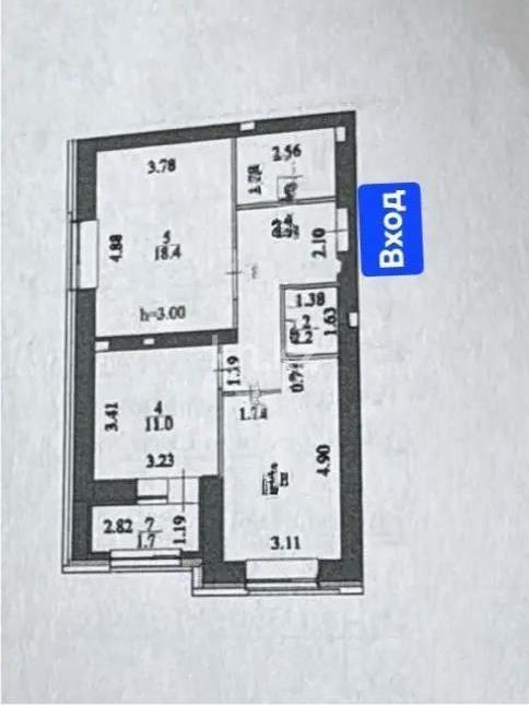 Продажа 2-комнатной квартиры, 60.6 м² в Астане