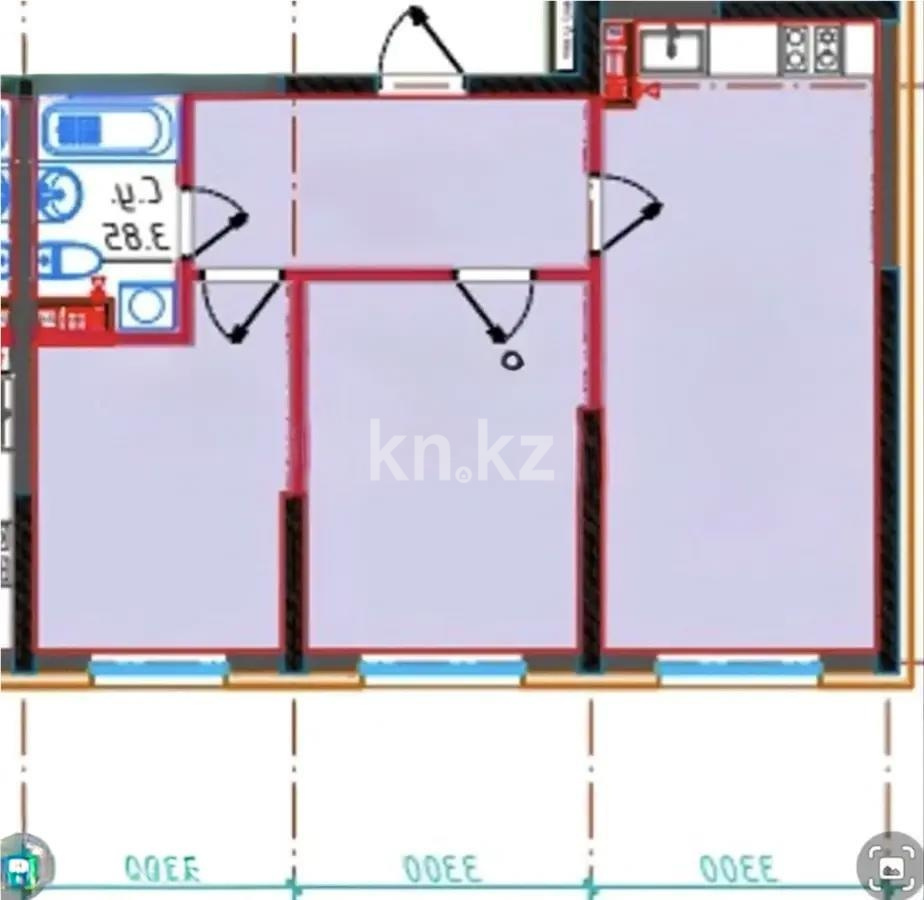 Продажа 2-комнатной квартиры, 50.9 м² в Алматы
