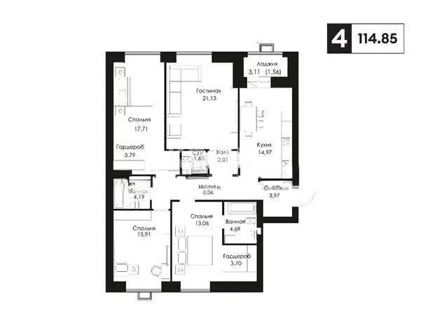 Продажа 4-комнатной квартиры, 114.85 м² в Астане