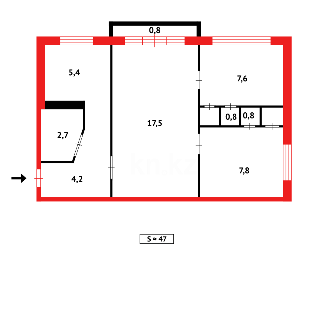 Продажа 3-комнатной квартиры, 47 м² в Темиртау - фото 10