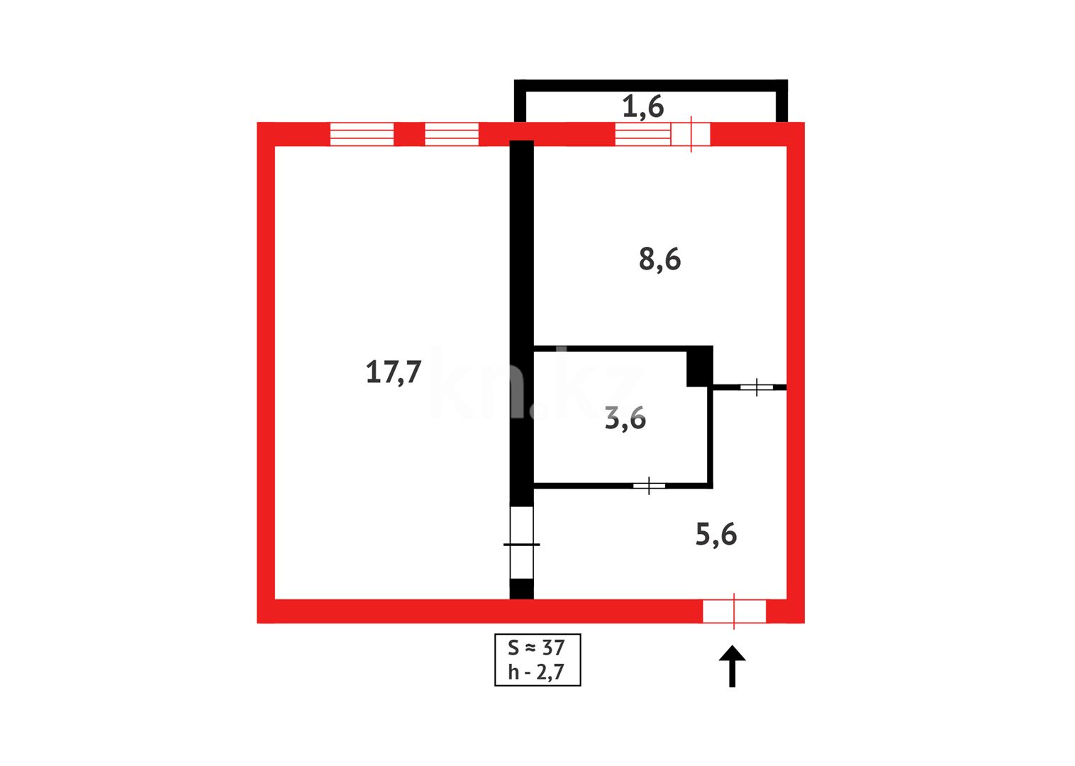 Продажа 1-комнатной квартиры, 37 м² в Астане - фото 11