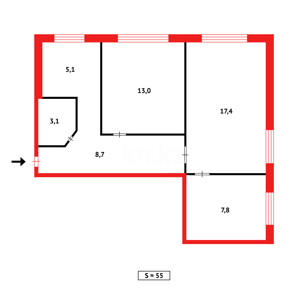 Продажа 3-комнатной квартиры, 57 м² в Темиртау - фото 18