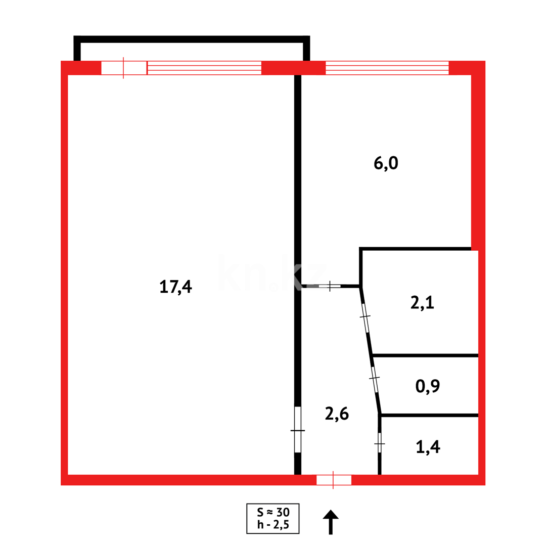 Продажа 1-комнатной квартиры, 31 м² в Караганде - фото 11