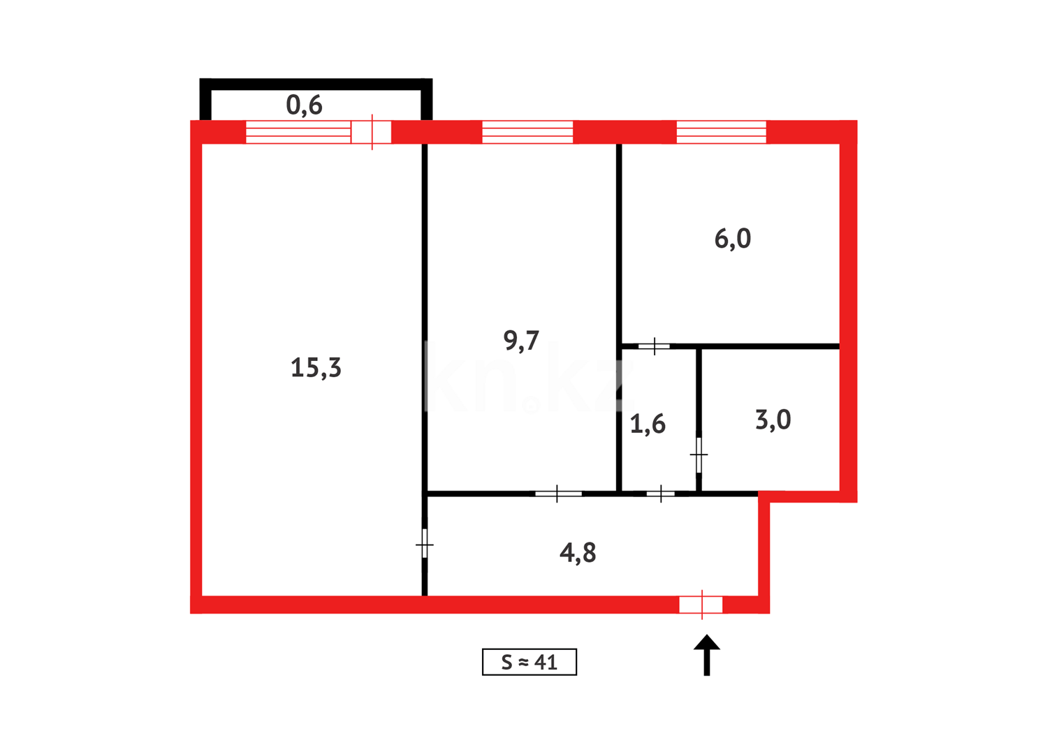 Продажа 2-комнатной квартиры, 41 м² в Караганде - фото 16