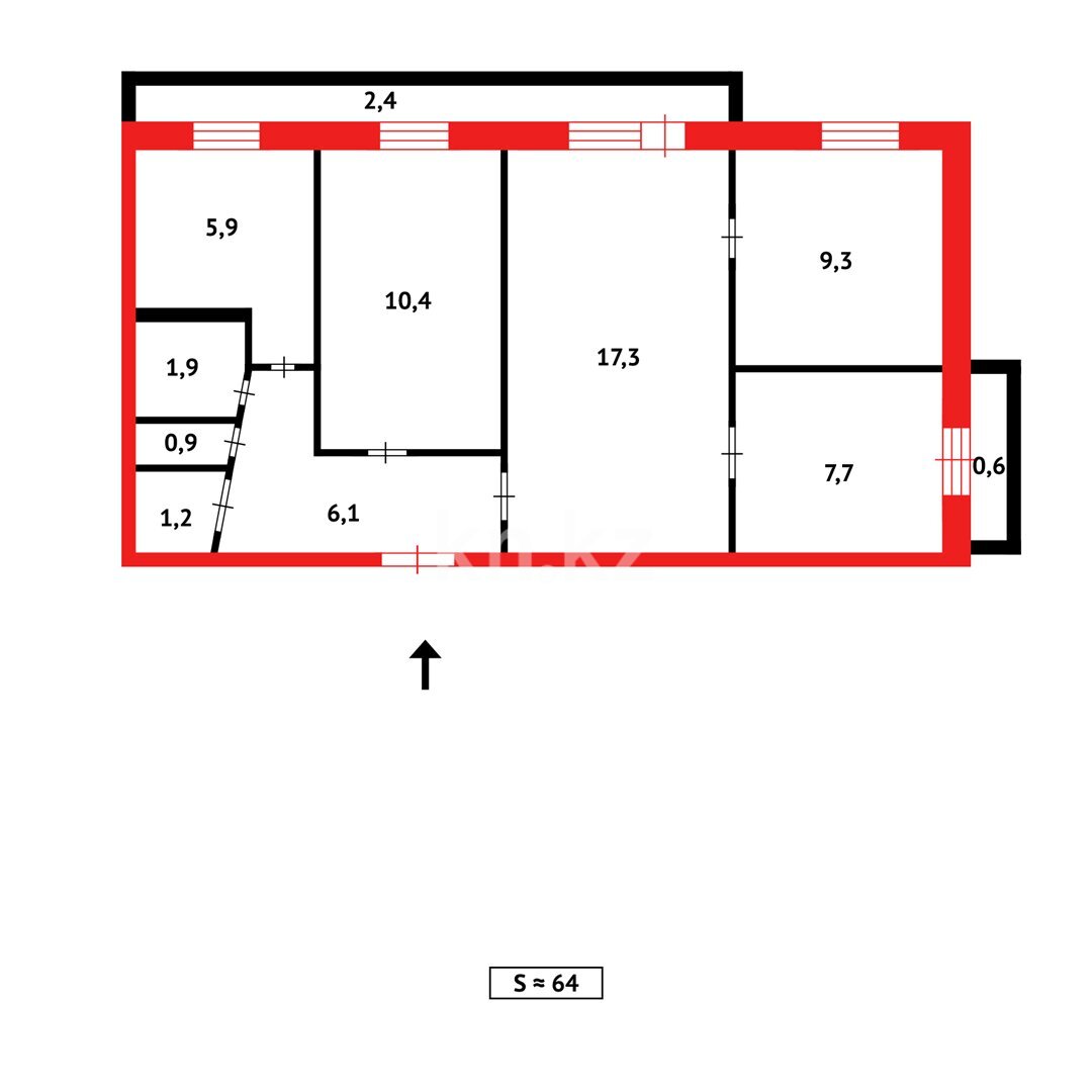 Продажа 4-комнатной квартиры, 63 м² в Караганде - фото 9