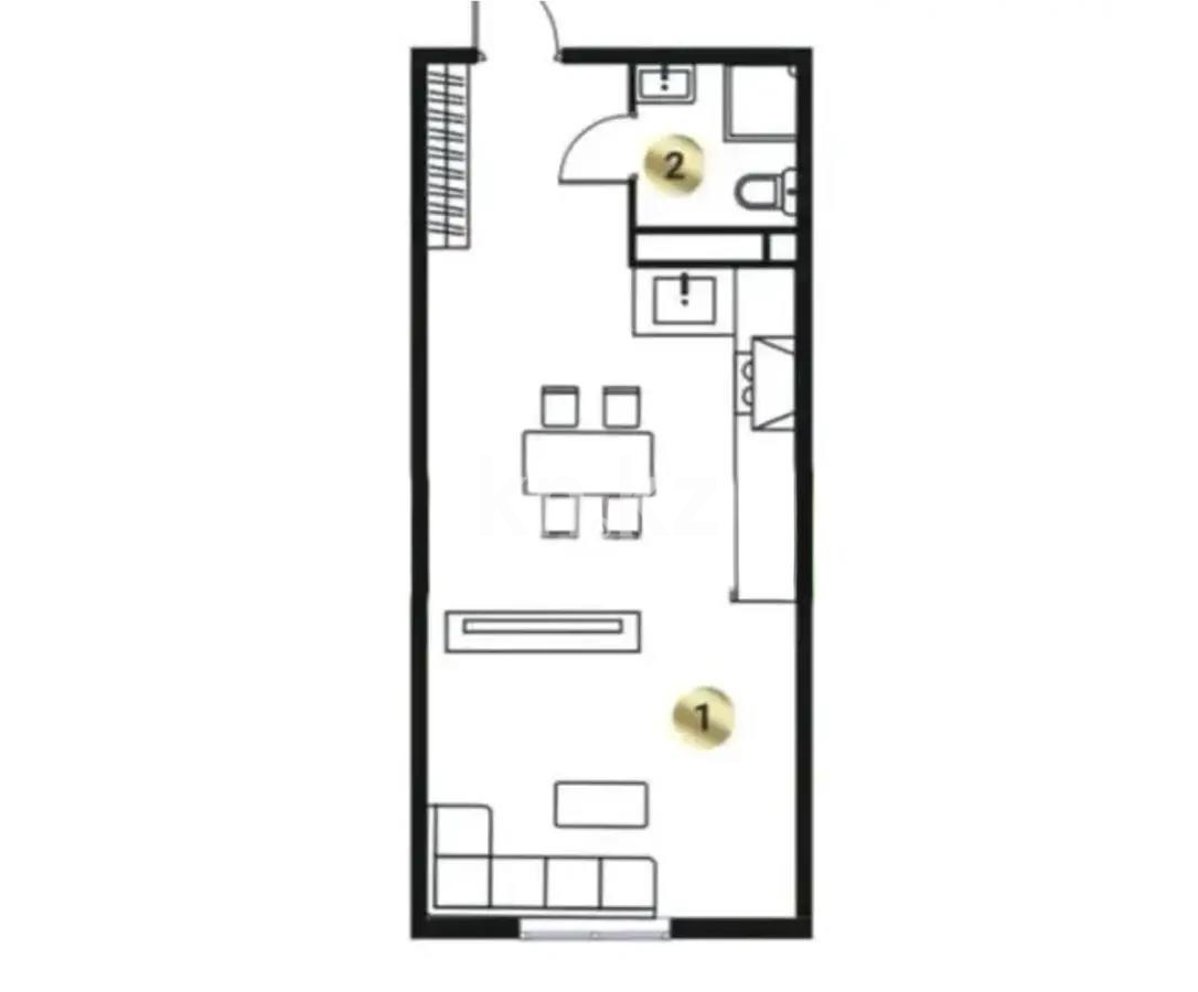 Продажа 1-комнатной квартиры, 25.94 м² в Алматы