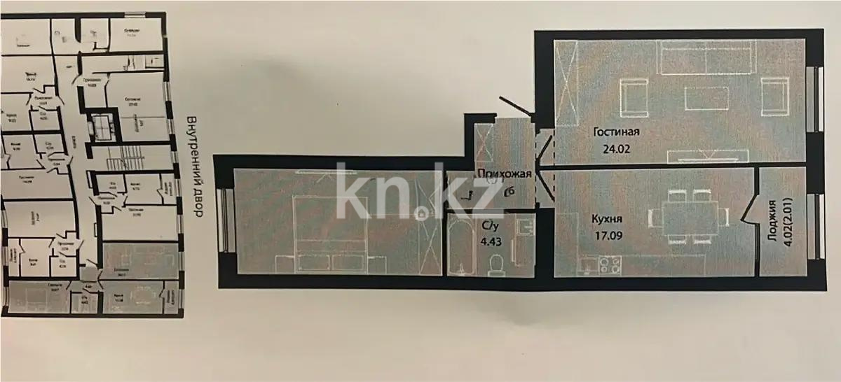 Продажа 2-комнатной квартиры, 69.4 м², ул. Е-15, дом  13/2 в Астане