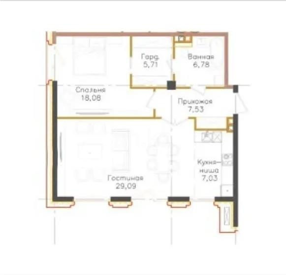 Продажа 2-комнатной квартиры, 74.2 м² в Алматы