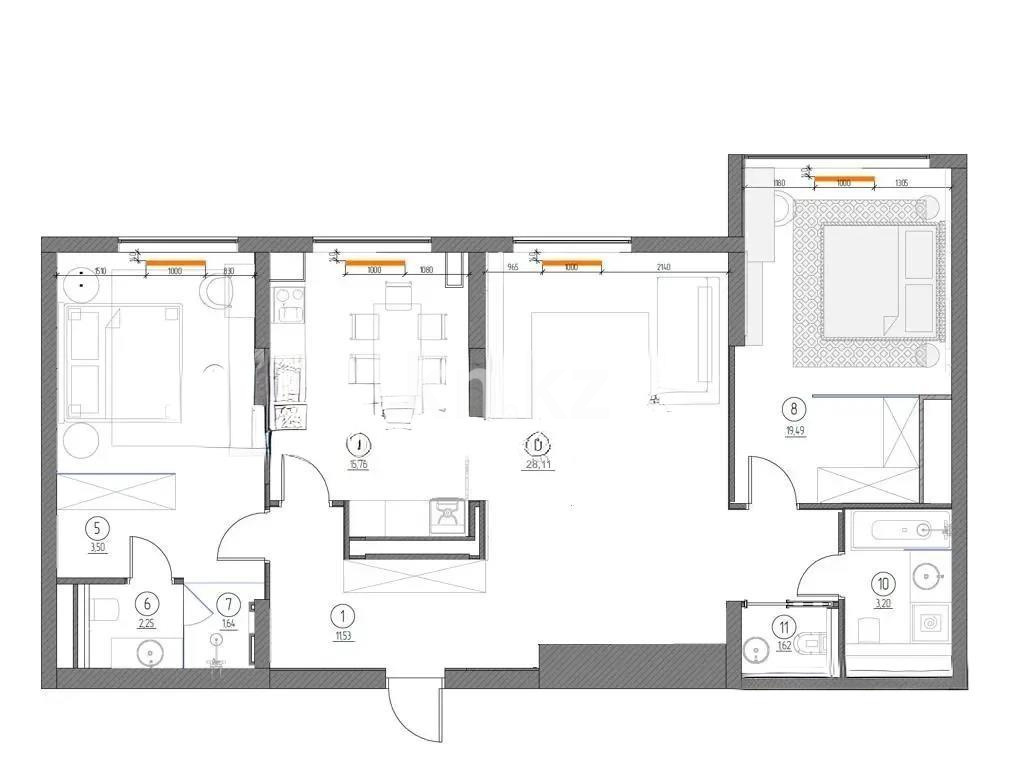 Продажа 3-комнатной квартиры, 102.7 м², ул. Акмешит, дом  13/1 в Астане
