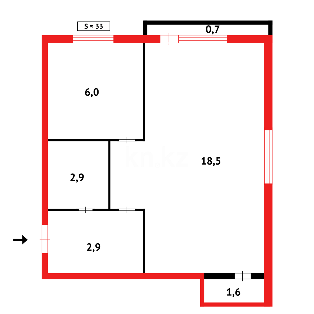 Продажа 1-комнатной квартиры, 32 м², ул. Ермекова в Караганде - фото 13