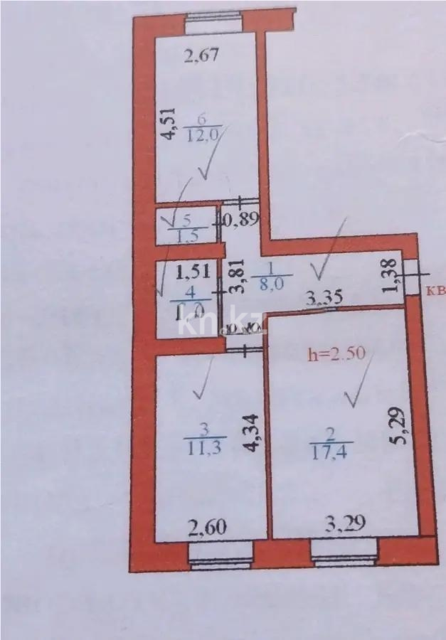 Продажа 2-комнатной квартиры, 53.4 м² в Астане - фото 7