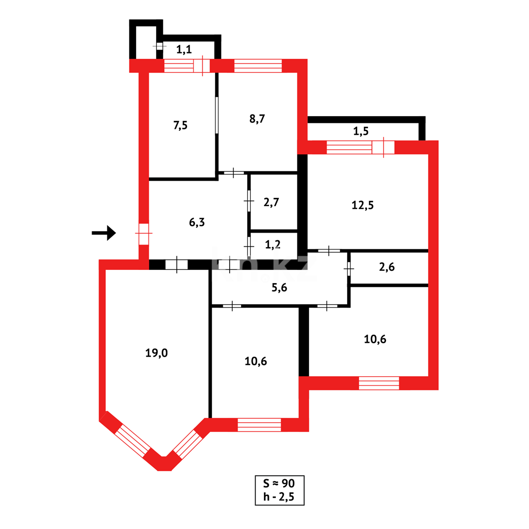 Продажа 4-комнатной квартиры, 91 м² в Караганде - фото 18