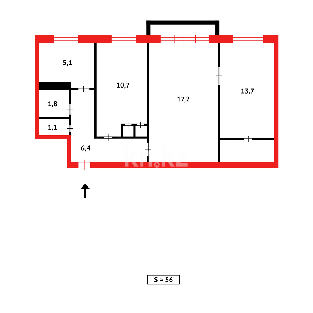 Продажа 3-комнатной квартиры, 56 м², пр. Момышулы в Темиртау - фото 8