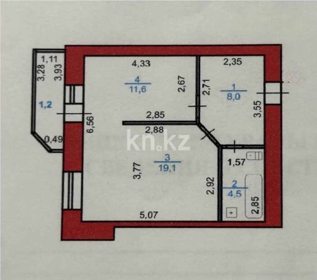 Продажа 1-комнатной квартиры, 44.4 м² в Астане - фото 4