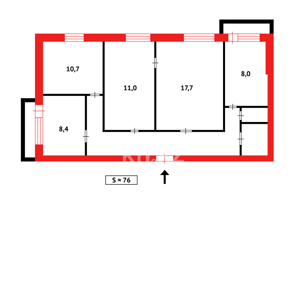 Продажа 4-комнатной квартиры, 73 м², ул. Гапеева в Караганде - фото 25