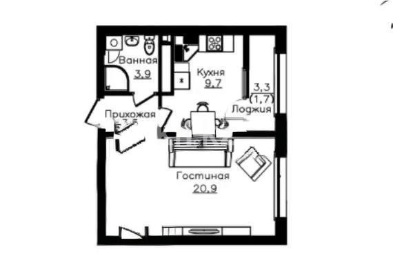 Продажа 1-комнатной квартиры, 40 м² в Алматы - фото 3