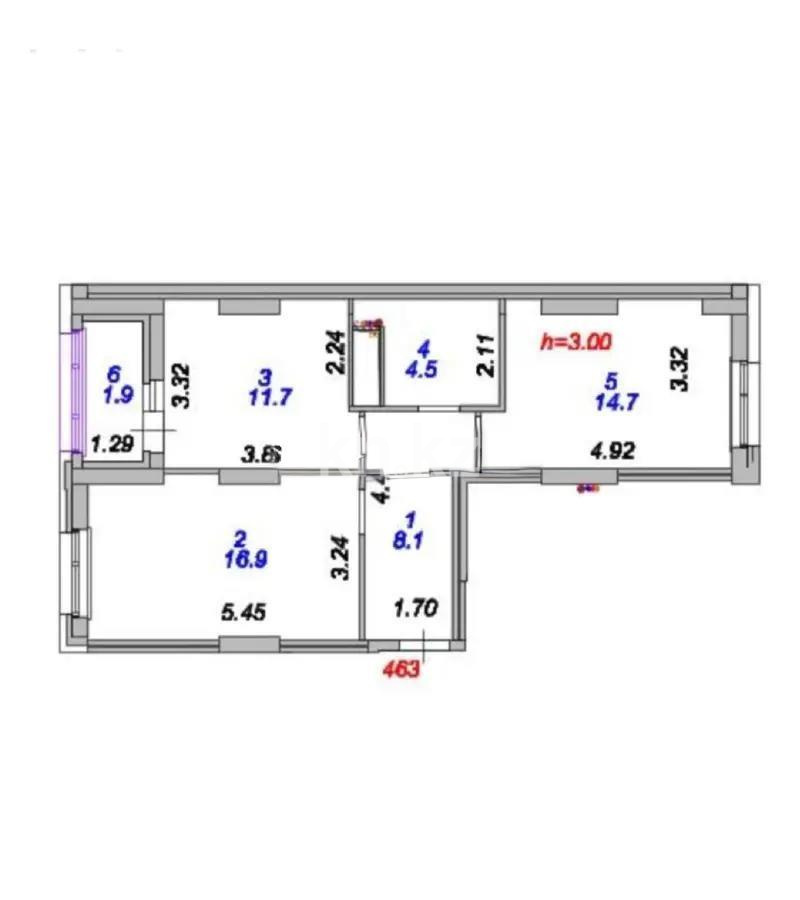 Продажа 2-комнатной квартиры, 57.8 м², ул. Шаймерденова, дом  4/1 в Астане
