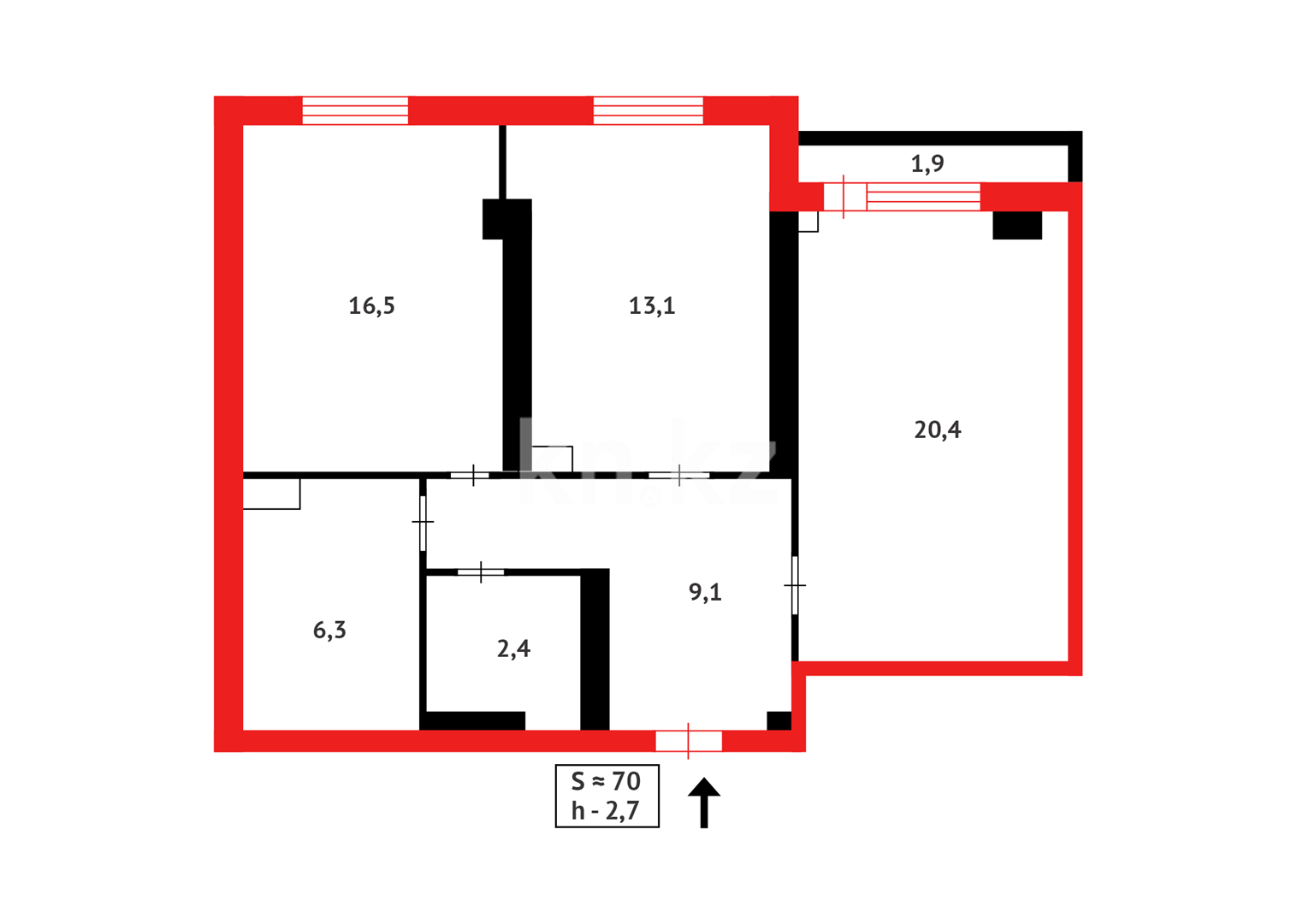 Продажа 2-комнатной квартиры, 69.7 м² в Астане - фото 13