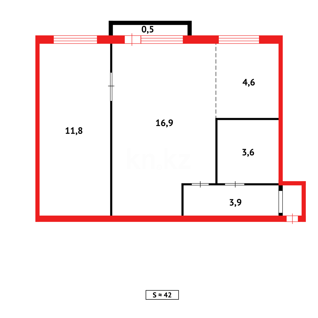 Продажа 2-комнатной квартиры, 42 м², ул. Охотская в Караганде - фото 10