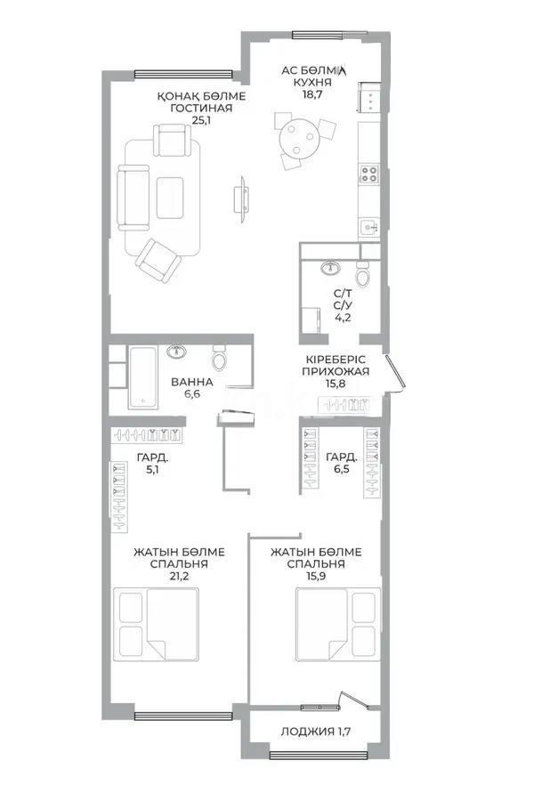 Продажа 3-комнатной квартиры, 120 м² в Алматы