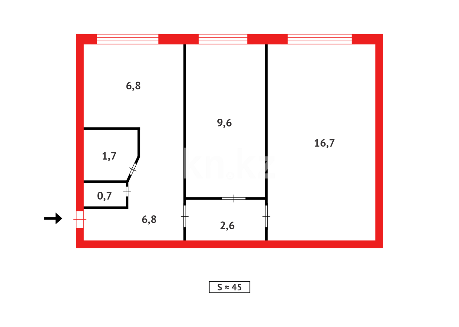 Продажа 2-комнатной квартиры, 45 м², ул. Сейфуллина в Темиртау - фото 10