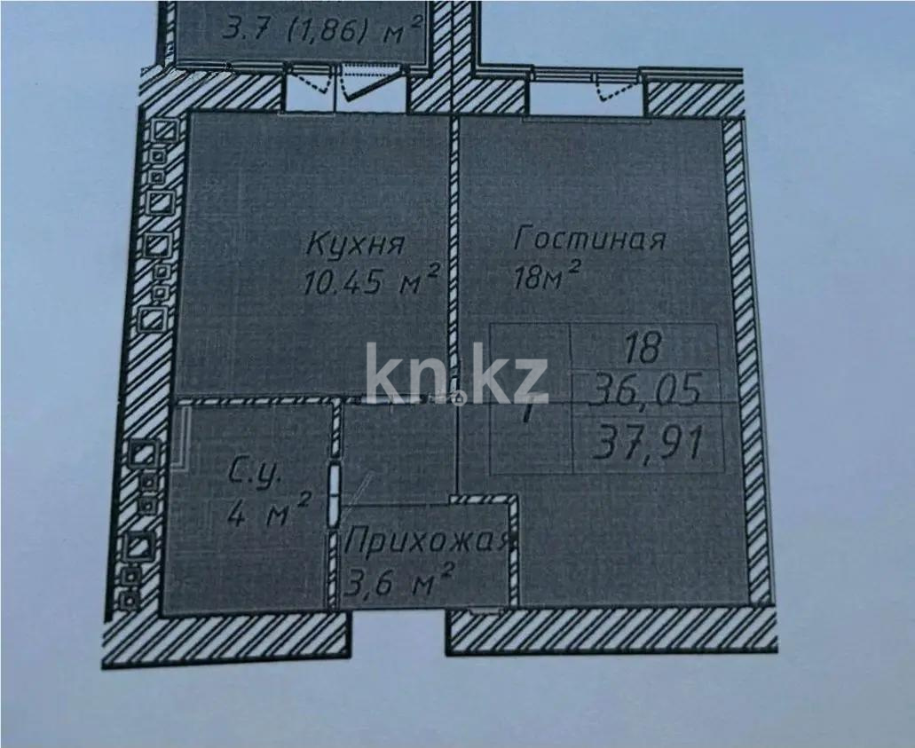 Продажа 1-комнатной квартиры, 38 м², ул. Бейбарыс Султан, дом  25/5 стр в Астане