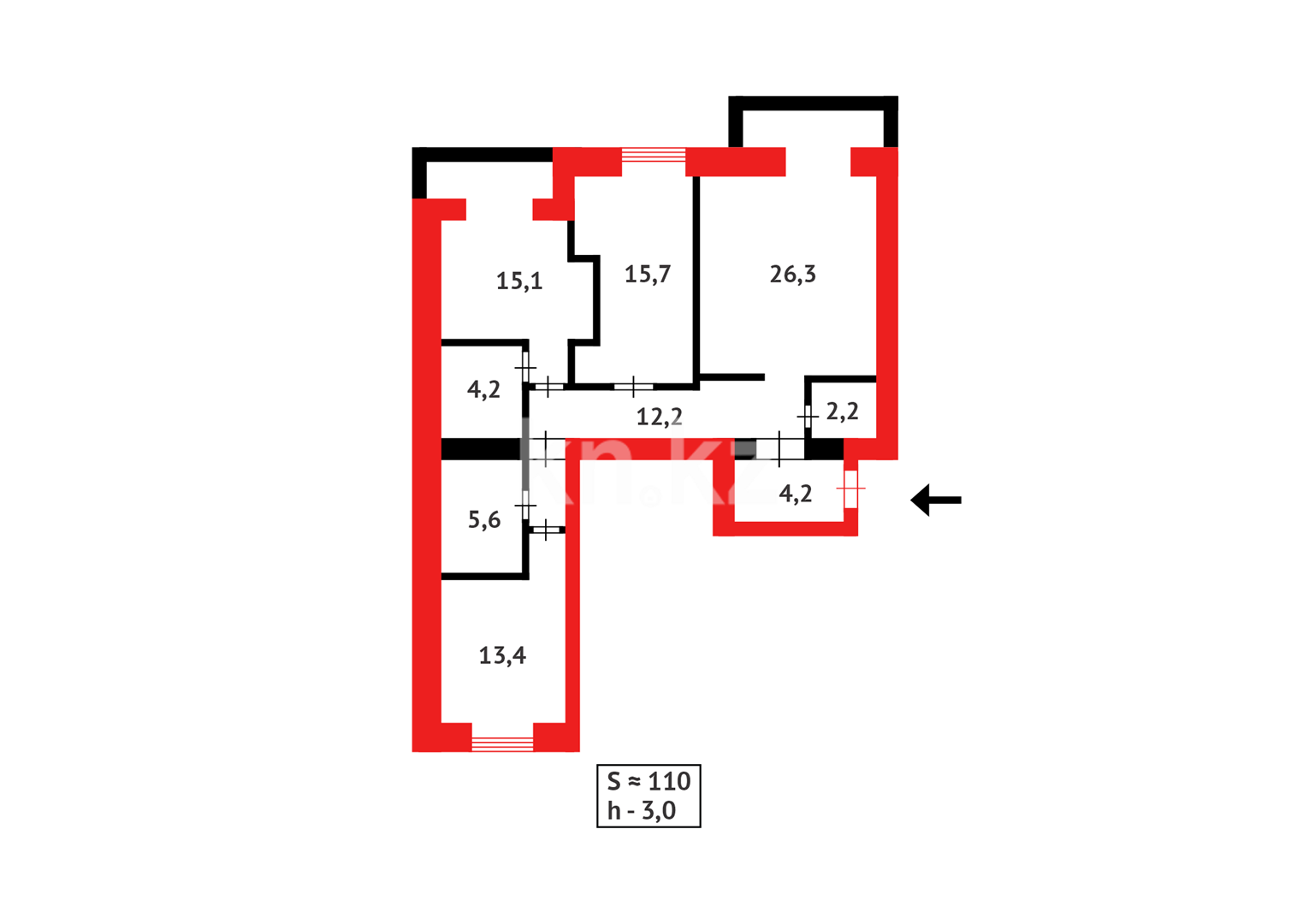 Продажа 4-комнатной квартиры, 100 м² в Караганде - фото 29