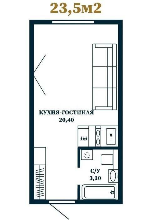 Продажа 1-комнатной квартиры, 23.5 м² в Астане