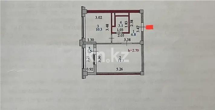 Продажа 1-комнатной квартиры, 39 м² в Астане
