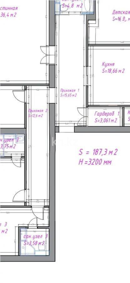 Продажа 5-комнатной квартиры, 200 м², 137 учетный квартал, дом  787 в Караганде