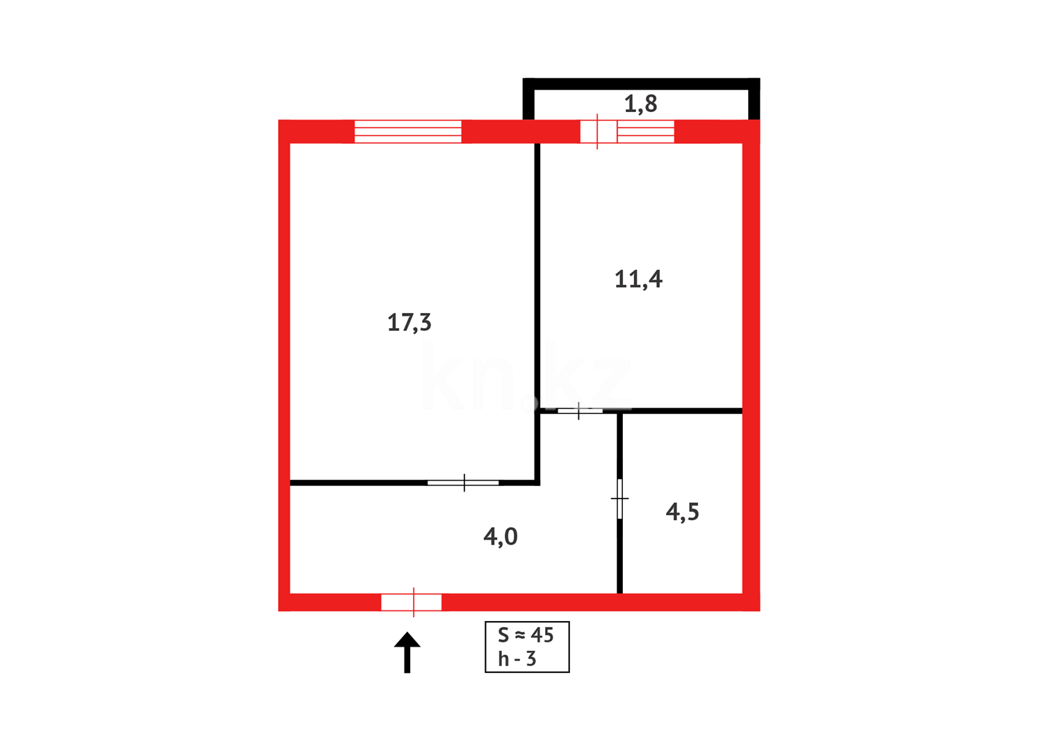 Продажа 1-комнатной квартиры, 45 м² в Караганде - фото 14