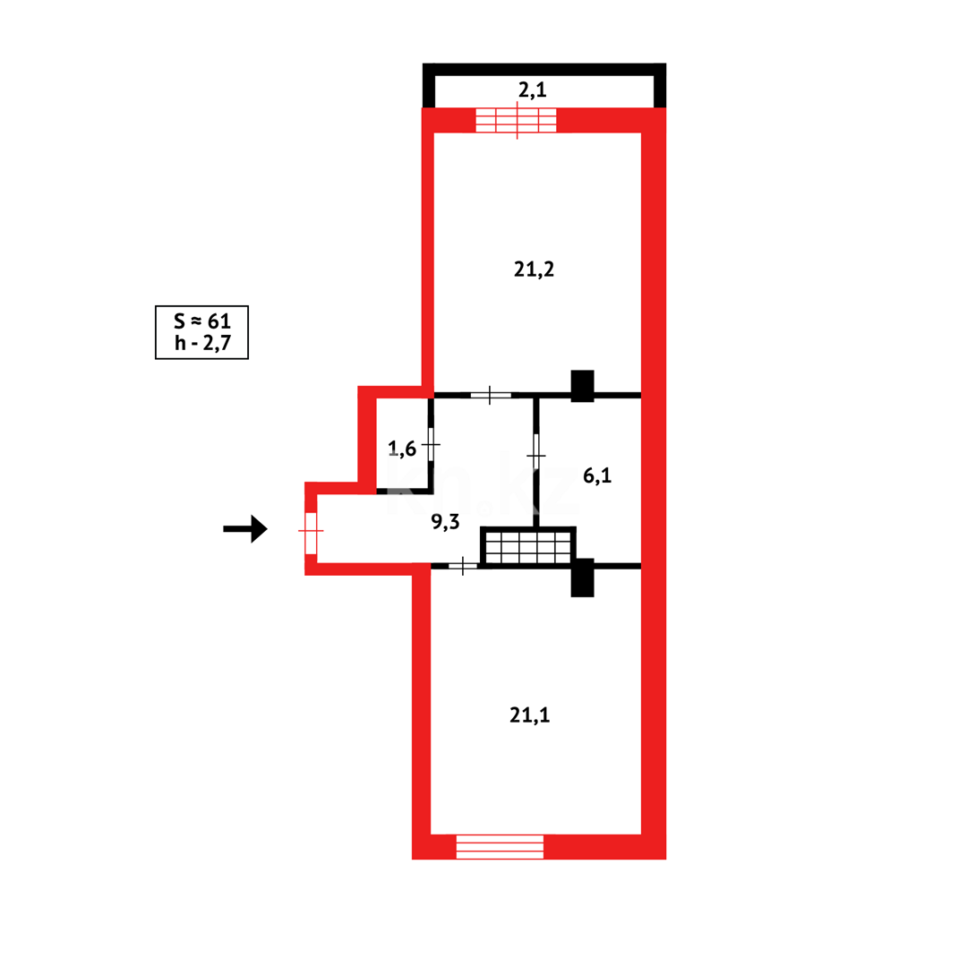 Продажа 2-комнатной квартиры, 62 м², ул. Момышулы в Караганде - фото 11