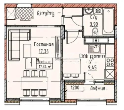 Продажа 1-комнатной квартиры, 39 м² в Астане