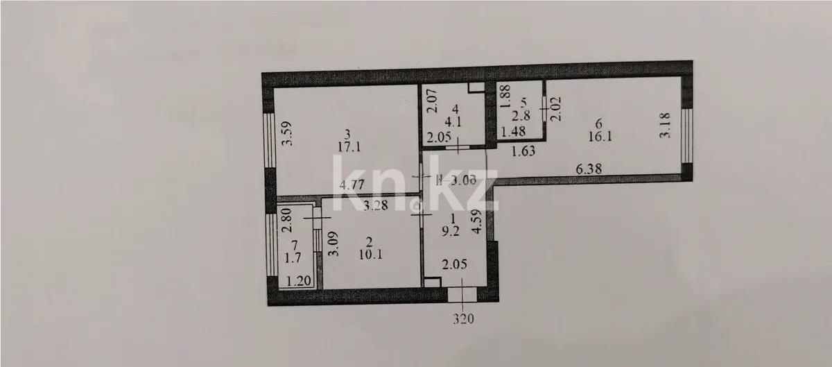 Продажа 2-комнатной квартиры, 61 м² в Астане