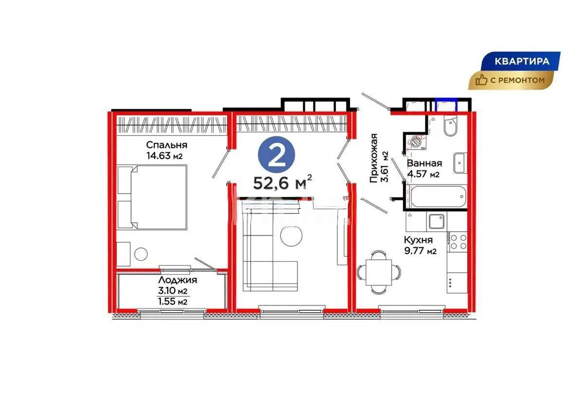 Продажа 2-комнатной квартиры, 52 м² в Астане - фото 6