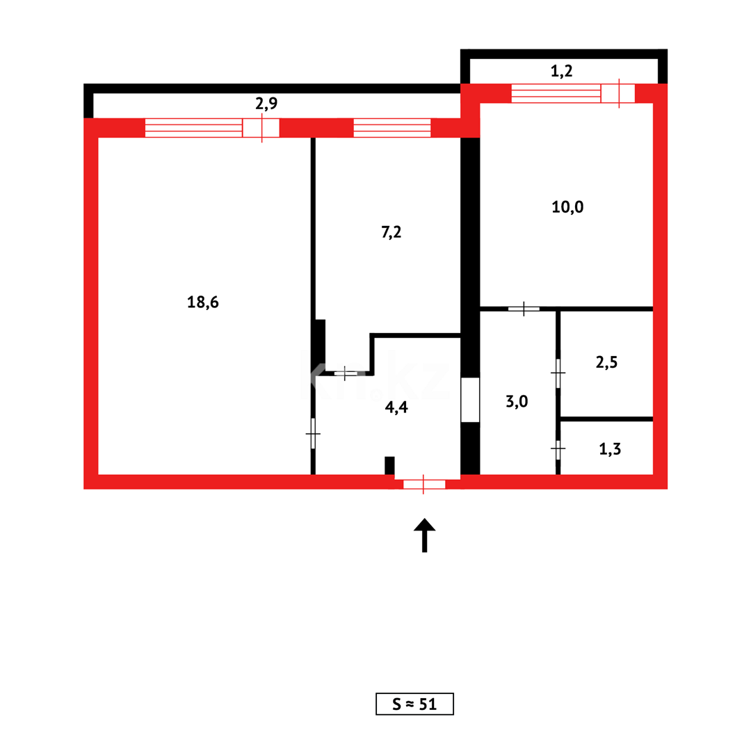 Продажа 2-комнатной квартиры, 52 м² в Караганде - фото 16