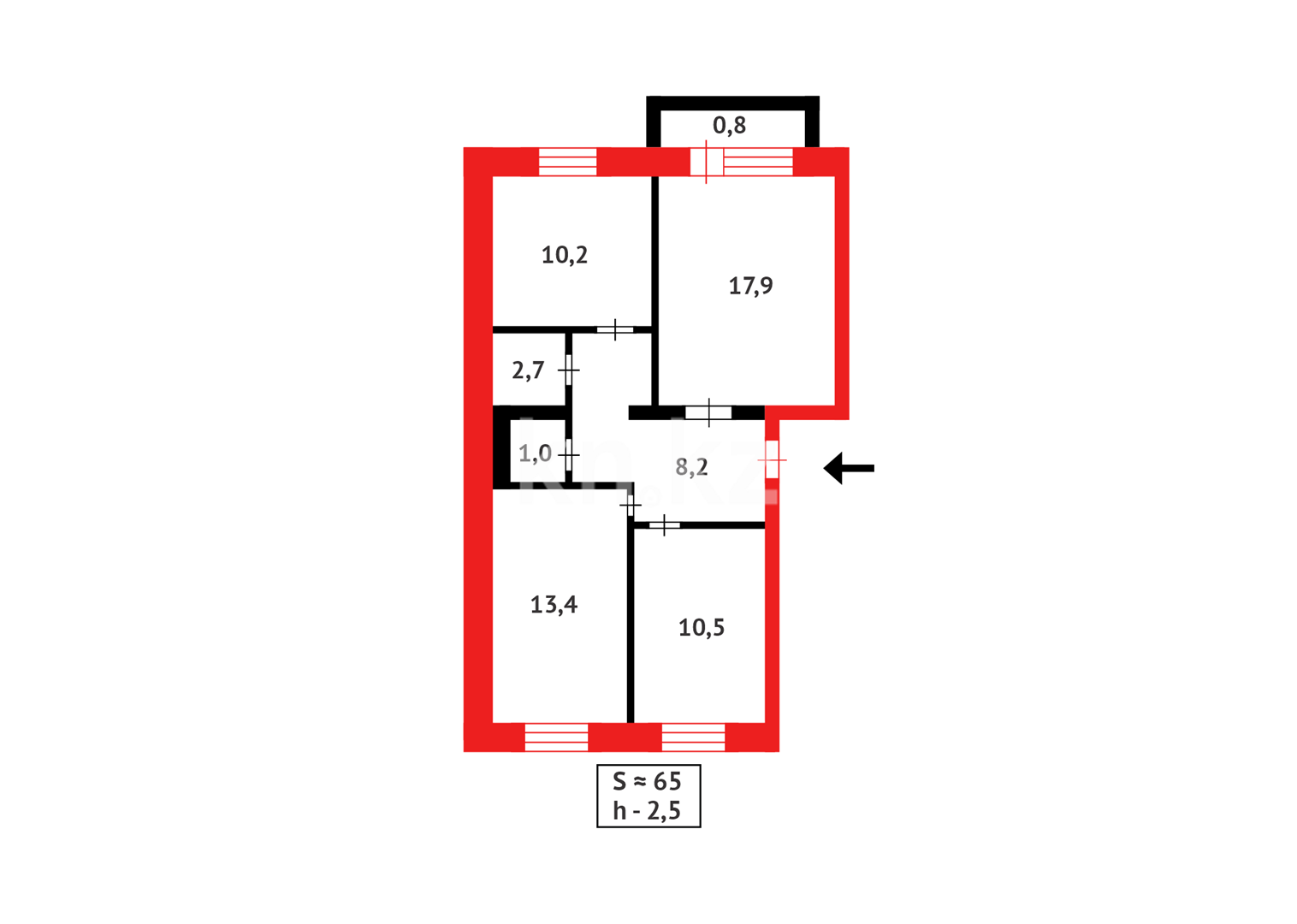 Продажа 3-комнатной квартиры, 65 м² в Темиртау - фото 14