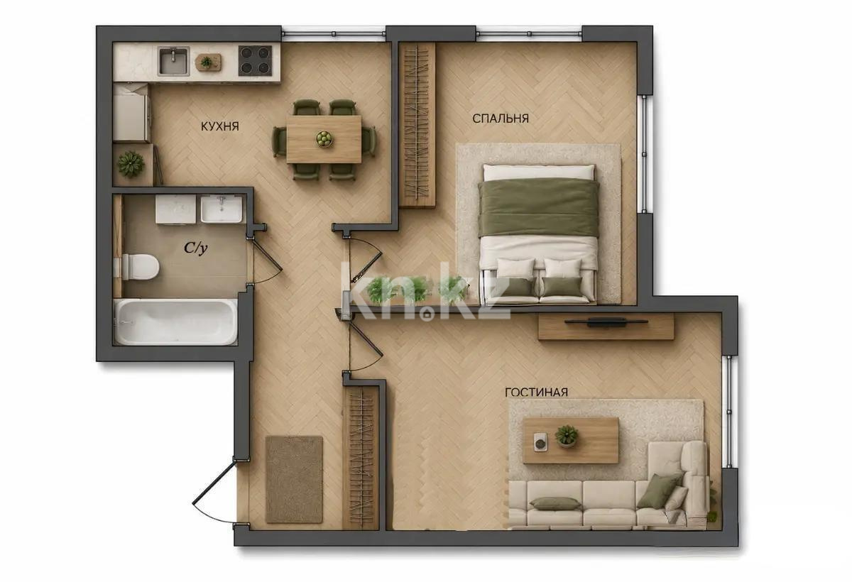 Продажа 2-комнатной квартиры, 58.5 м² в Алматы - фото 6