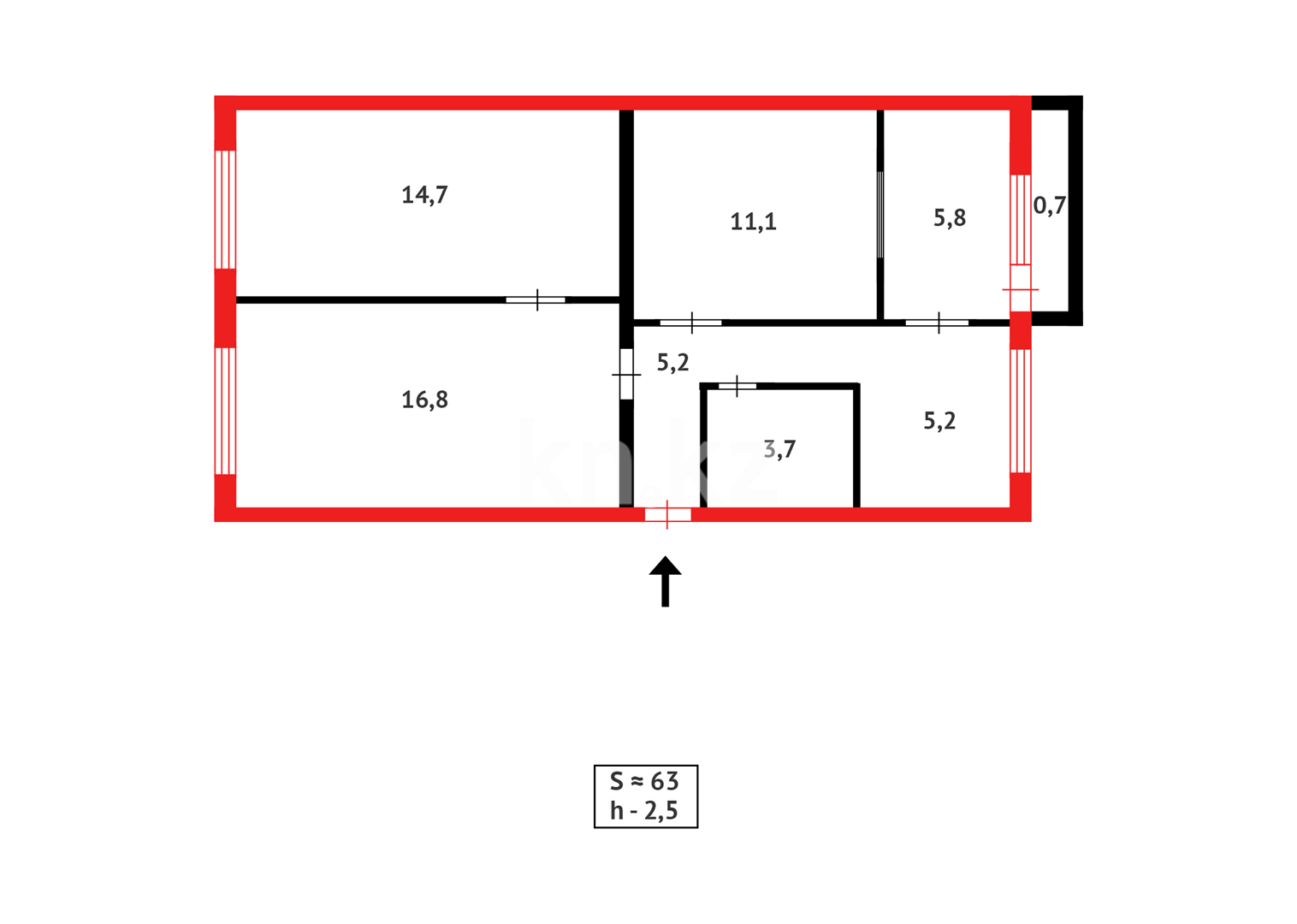 Продажа 3-комнатной квартиры, 63 м² в Караганде - фото 17