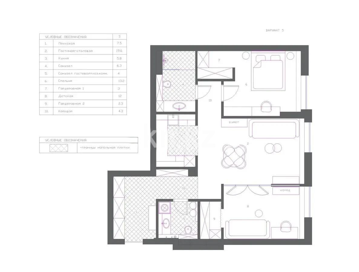 Продажа 3-комнатной квартиры, 81 м² в Караганде