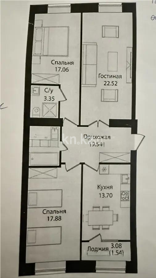 Продажа 3-комнатной квартиры, 90 м², ул. Е-15, дом  16 в Астане