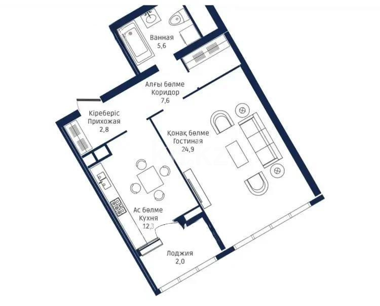 Продажа 2-комнатной квартиры, 56 м² в Алматы - фото 5