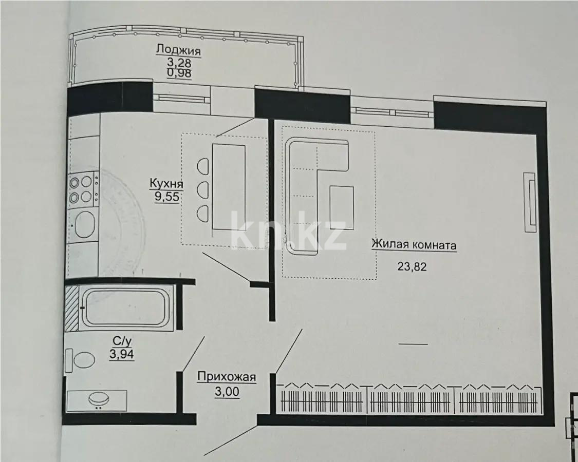 Продажа 1-комнатной квартиры, 41 м² в Астане
