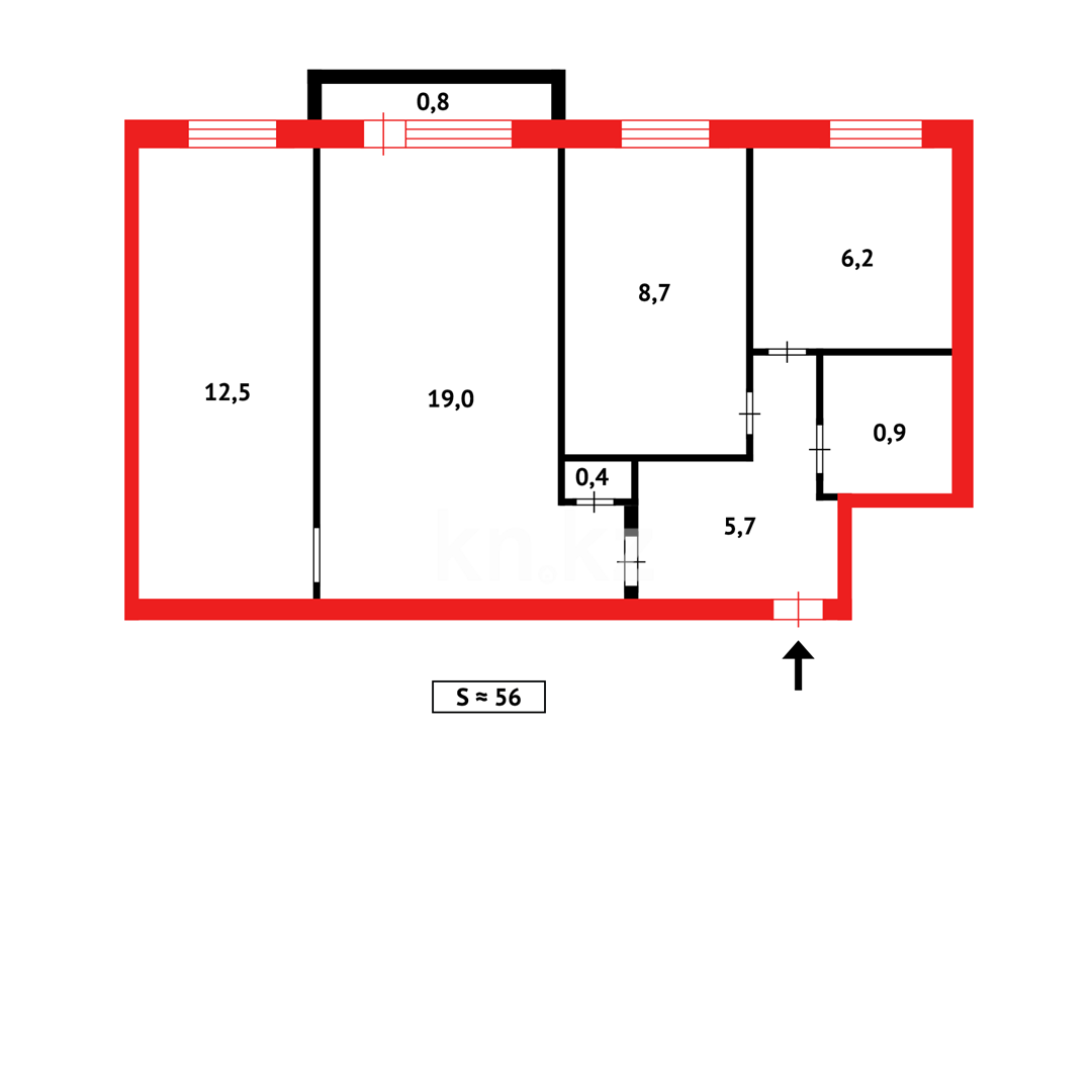 Продажа 3-комнатной квартиры, 55 м², пр. Момышулы в Темиртау - фото 7