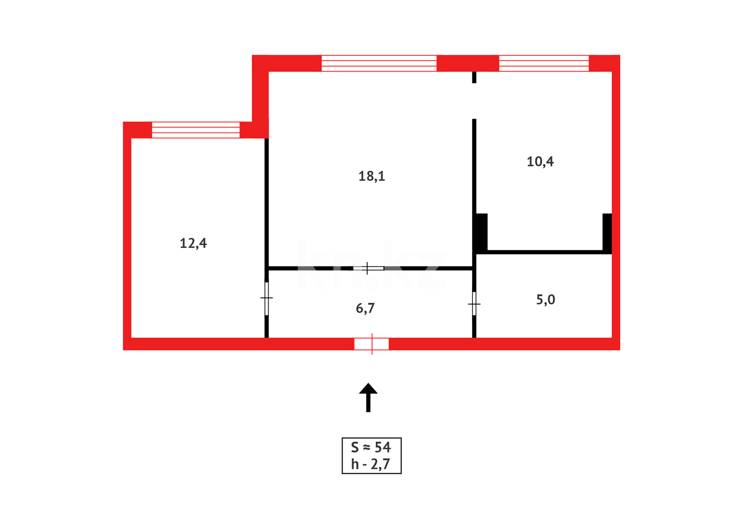 Продажа 2-комнатной квартиры, 54 м², мкр-н Гульдер-1 в Караганде - фото 10