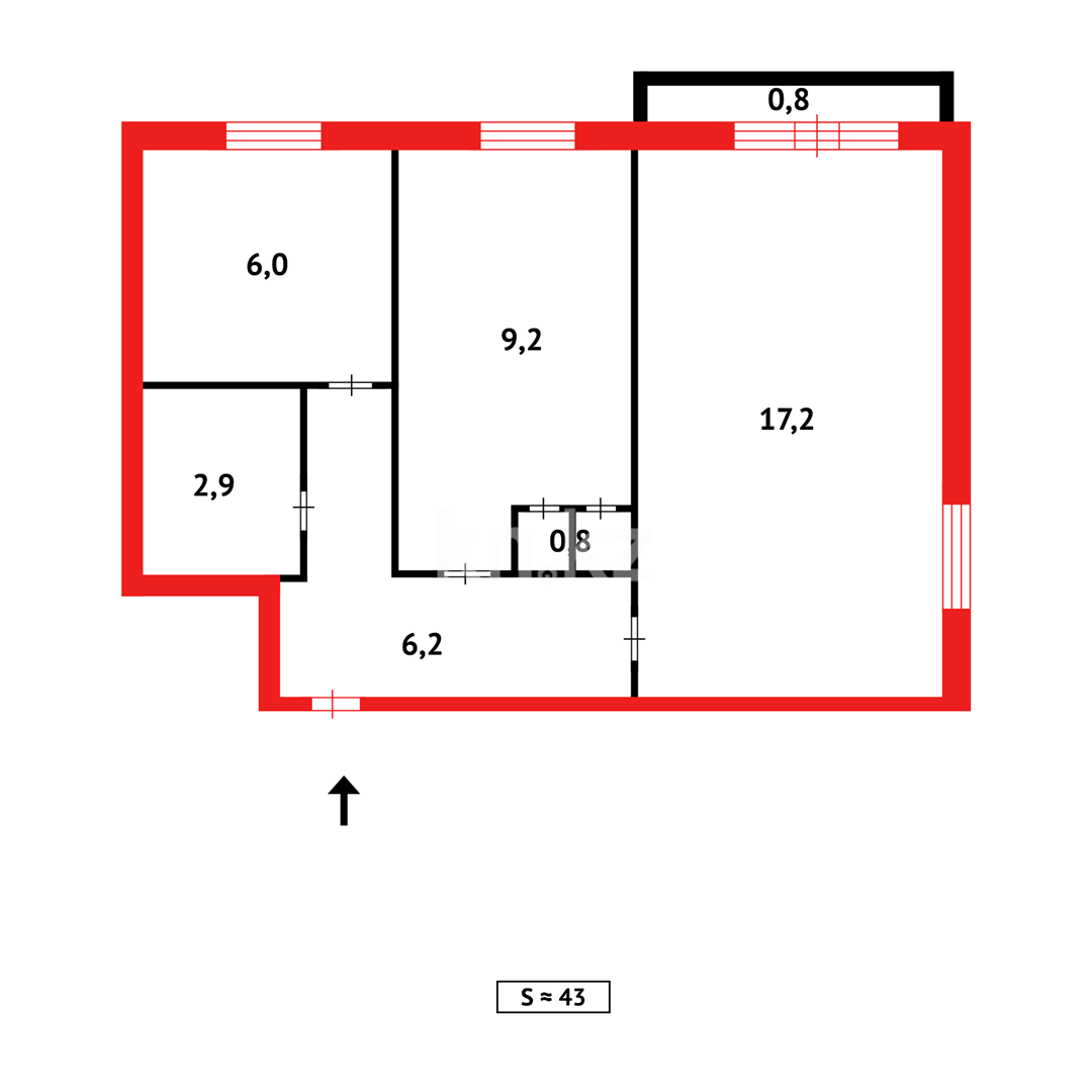 Продажа 2-комнатной квартиры, 43 м² в Темиртау - фото 8