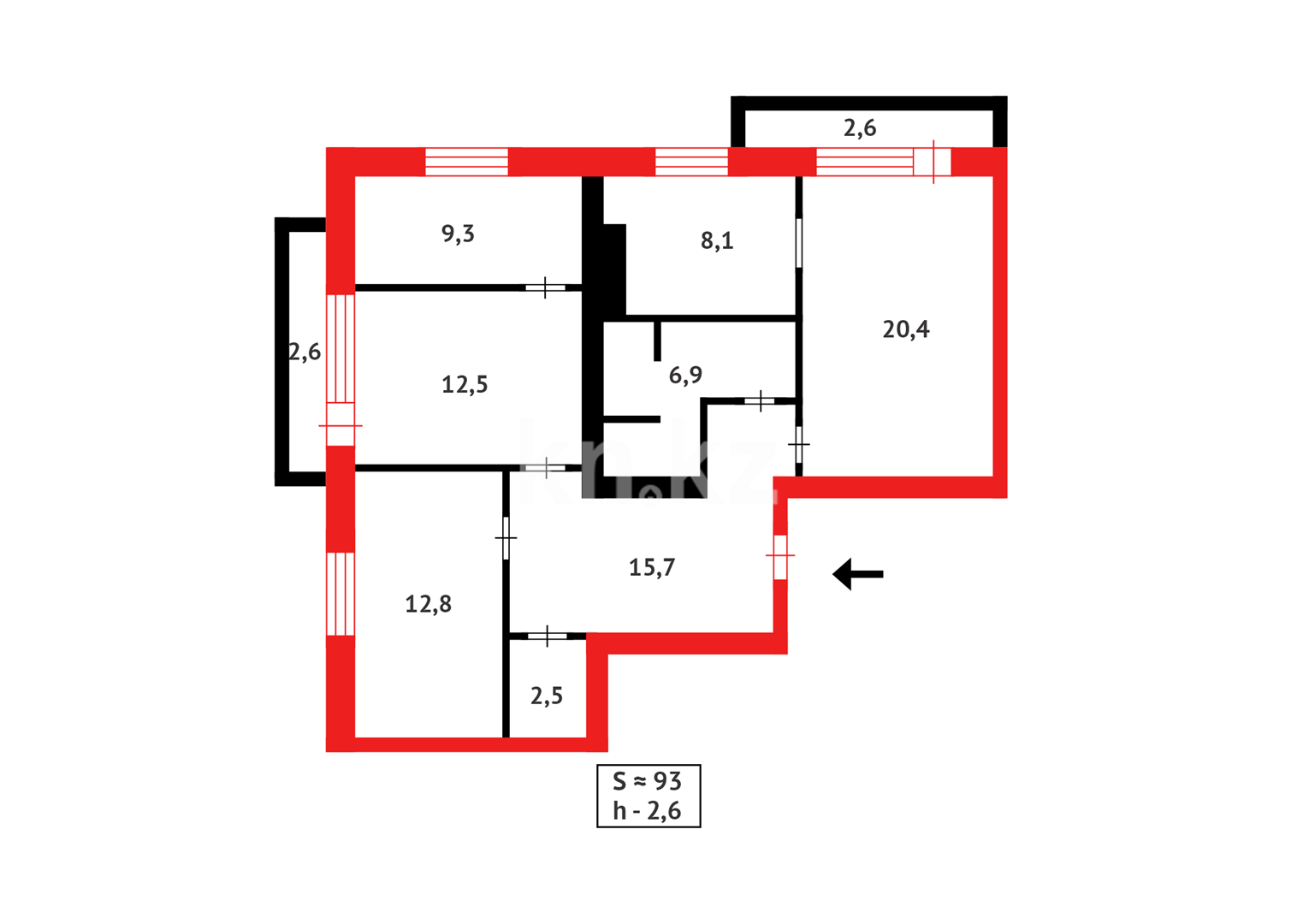 Продажа 4-комнатной квартиры, 93 м² в Караганде - фото 22