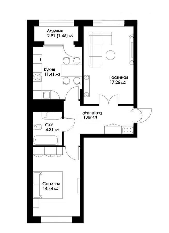 Продажа 2-комнатной квартиры, 58 м² в Астане - фото 6