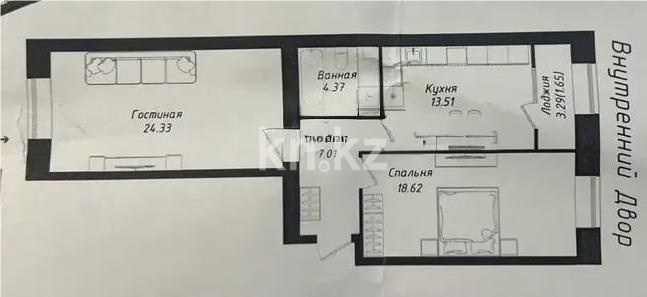 Продажа 2-комнатной квартиры, 70 м² в Астане