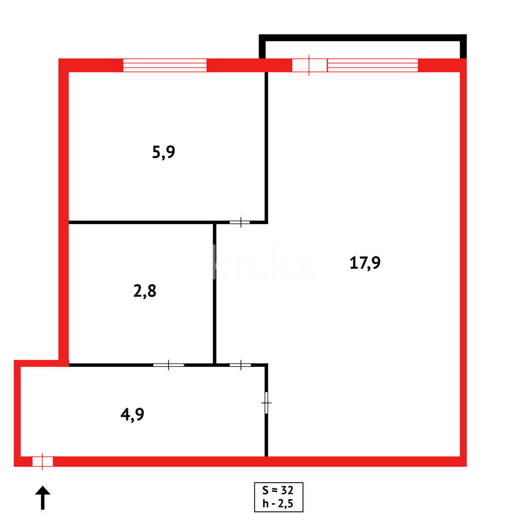Продажа 1-комнатной квартиры, 31 м², мкр-н 12 в Караганде - фото 12